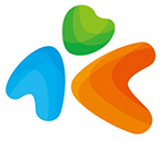 Symbol used on readers that accept iPass, which looks like a blue, green, and orange arrow pointed inward
